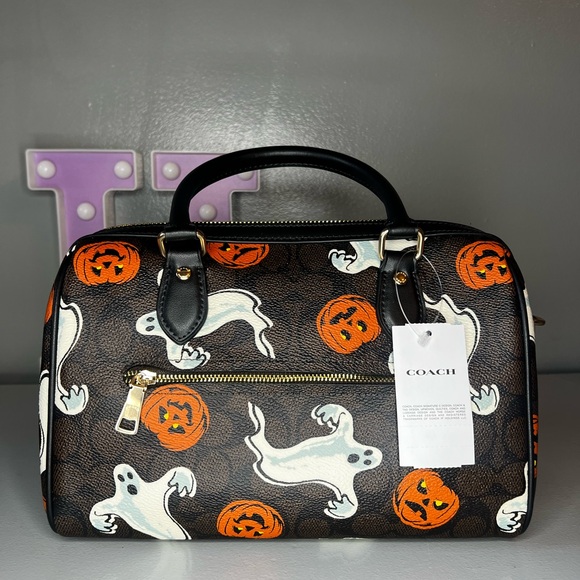 Rowan Satchel Bag In Signature Canvas Halloween - Picture 9 of 13